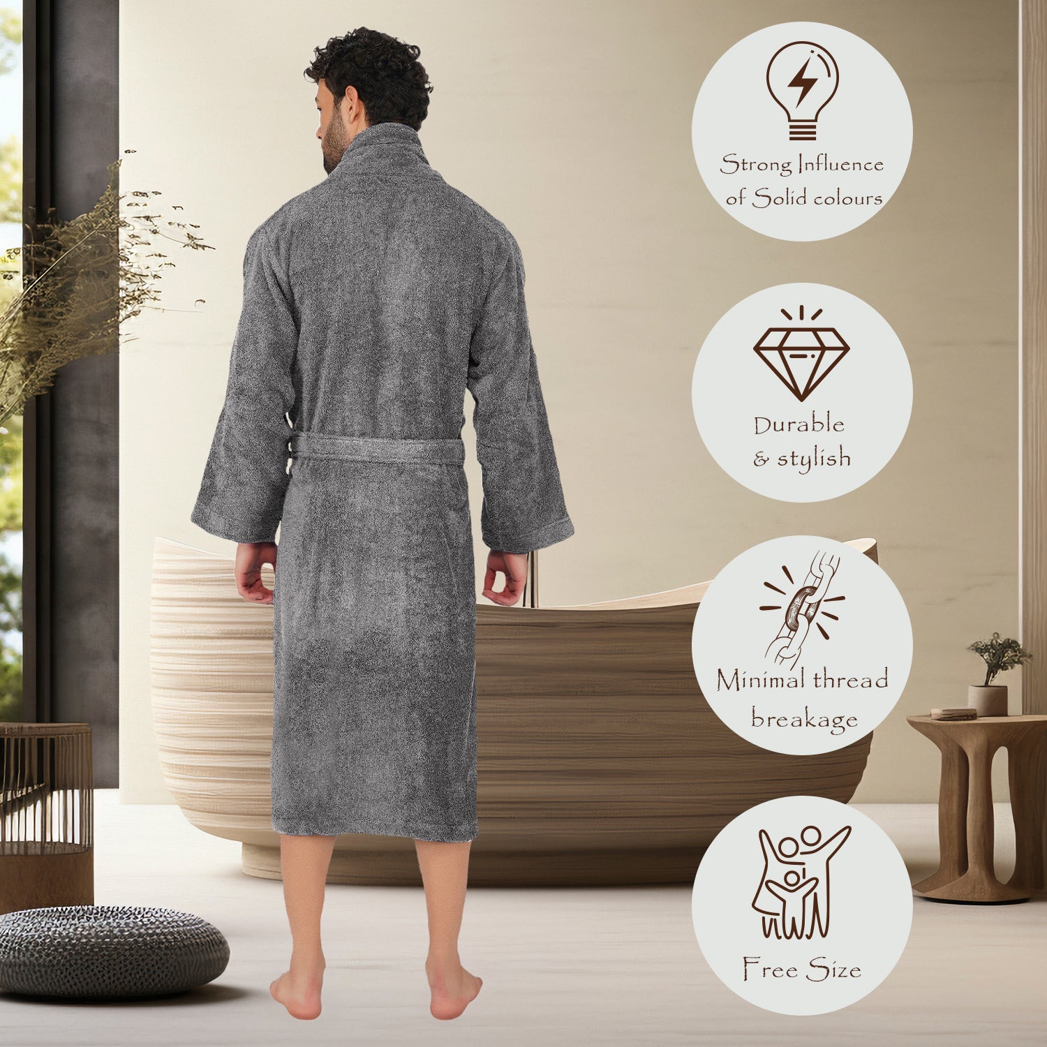 Canningvale 550 GSM Cotton Bathrobe For Men