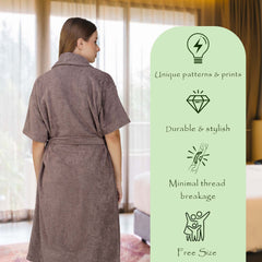 Rangoli Royal Bamboo Bathrobe for Women | Eco-Friendly, Ultra-Soft & Lightweight | 100% Bamboo Fiber | Highly Absorbent, Breathable & Gentle on Skin |