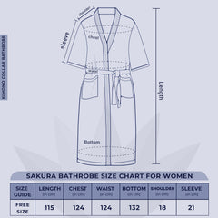 Rangoli Sakura Cotton Adult Bathrobe for Women 550 GSM