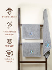 Prima Dream 100% Cotton Towel Set of 3 (Applique Embroidery), 450 GSM