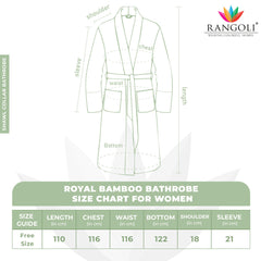 Rangoli Royal Bamboo Bathrobe for Women | Eco-Friendly, Ultra-Soft & Lightweight | 100% Bamboo Fiber | Highly Absorbent, Breathable & Gentle on Skin |