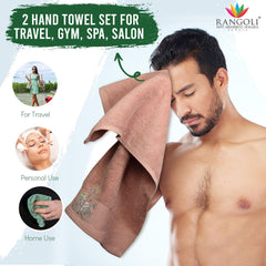 540 GSM Martin Hand Towel Set Of 2 | Ultra Soft & Highly Absorbent Towels - Rangoli