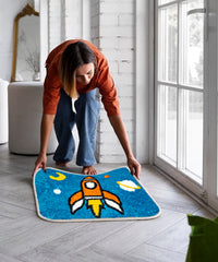 Rangoli Super Soft  Kids Rug (40x60 cm) Microfiber 2500 GSM Door Mat Super Absorbent Anti Skid Mats for Bathroom/Bedroom/Kitchen/Door Mat/Floor Mat