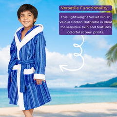 Rangoli Tonal 100% Cotton  Hooded Kids Bathrobe 400 GSM for Gils and Boys