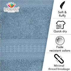 Trio 550 GSM Cotton Hand and Bath Towels Set of 4 - Rangoli