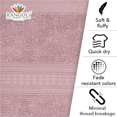 Trio 550 GSM Cotton Hand and Bath Towels Set of 4 - Rangoli