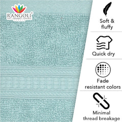 Trio 550 GSM Cotton Hand and Bath Towels Set of 4 - Rangoli