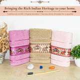 Royal Designed Rajvanshi 440 GSM Cotton Hand Towels , Set of 3