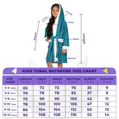 Rangoli Tonal 100% Cotton  Hooded Kids Bathrobe 400 GSM for Gils and Boys