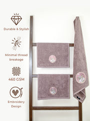 Prima Dream 100% Cotton Towel Set of 3 (Applique Embroidery), 450 GSM