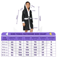 Rangoli Tonal 100% Cotton  Hooded Kids Bathrobe 400 GSM for Gils and Boys