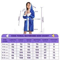 Rangoli Tonal 100% Cotton  Hooded Kids Bathrobe 400 GSM for Gils and Boys