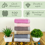 Rangoli  100% Bamboo Face Towel |  Set of 6, 500 GSM (Multi)