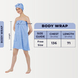 Rangoli Women Cotton Body Wrap Bath Towel With Shower Cap