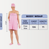 Rangoli Women Cotton Body Wrap Bath Towel With Shower Cap