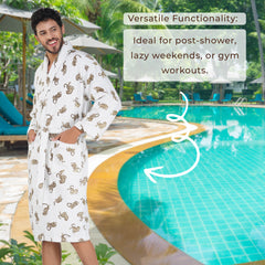 Rangoli Jaguar Cotton Bathrobe for Men