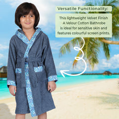 Rangoli Kids Bamboo Hooded Bathrobe | 500 GSM Ultra-Soft & Lightweight | 100% Bamboo Fabric for Gentle Comfort | Highly Absorbent & Breathable | Perfect for Bath, Swim, and Relaxation | Available in Various Sizes