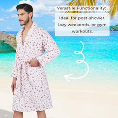 Rangoli Leopard 450 GSM Premium Cotton Bathrobe for Men