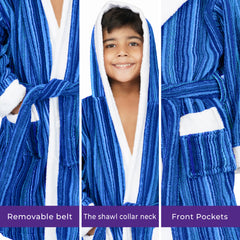 Rangoli Tonal 100% Cotton  Hooded Kids Bathrobe 400 GSM for Gils and Boys