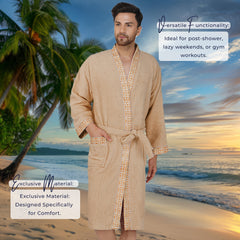 Rangoli Sakura Cotton Adult Bathrobe for Men 550 GSM