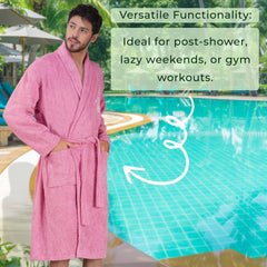 Rangoli Royal Bamboo Bathrobe for Men | Ultra-Soft & Lightweight | 100% Bamboo Fabric | Highly Absorbent, Eco-Friendly & Breathable