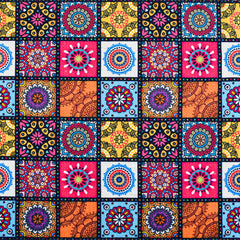 Rangoli Abstract Mandala Design Anti Skid Carpet - Rangoli