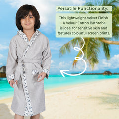 Rangoli Kids Bamboo Hooded Bathrobe | 500 GSM Ultra-Soft & Lightweight | 100% Bamboo Fabric for Gentle Comfort | Highly Absorbent & Breathable | Perfect for Bath, Swim, and Relaxation | Available in Various Sizes