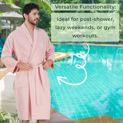 Rangoli Royal Bamboo Bathrobe for Men | Ultra-Soft & Lightweight | 100% Bamboo Fabric | Highly Absorbent, Eco-Friendly & Breathable