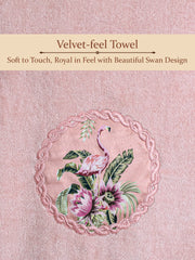 Prima Dream 100% Cotton Towel Set of 3 (Applique Embroidery), 450 GSM