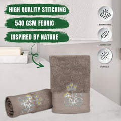 540 GSM Martin Hand Towel Set Of 2 | Ultra Soft & Highly Absorbent Towels - Rangoli