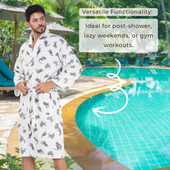 Rangoli Jaguar Cotton Bathrobe for Men