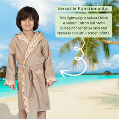 Rangoli Kids Bamboo Hooded Bathrobe | 500 GSM Ultra-Soft & Lightweight | 100% Bamboo Fabric for Gentle Comfort | Highly Absorbent & Breathable | Perfect for Bath, Swim, and Relaxation | Available in Various Sizes