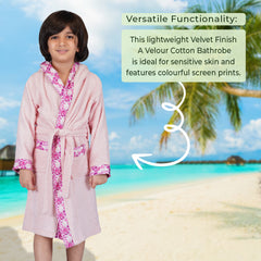 Rangoli Kids Bamboo Hooded Bathrobe | 500 GSM Ultra-Soft & Lightweight | 100% Bamboo Fabric for Gentle Comfort | Highly Absorbent & Breathable | Perfect for Bath, Swim, and Relaxation | Available in Various Sizes