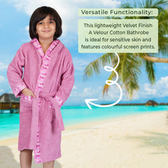 Rangoli Kids Bamboo Hooded Bathrobe | 500 GSM Ultra-Soft & Lightweight | 100% Bamboo Fabric for Gentle Comfort | Highly Absorbent & Breathable | Perfect for Bath, Swim, and Relaxation | Available in Various Sizes