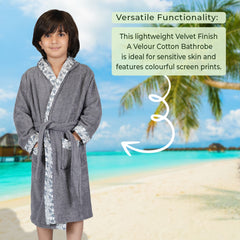 Rangoli Kids Bamboo Hooded Bathrobe | 500 GSM Ultra-Soft & Lightweight | 100% Bamboo Fabric for Gentle Comfort | Highly Absorbent & Breathable | Perfect for Bath, Swim, and Relaxation | Available in Various Sizes