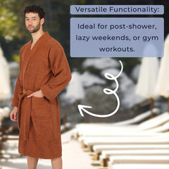 Rangoli Noble Cotton Adult Bathrobe for Men 400 GSM