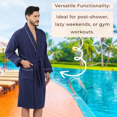 Rangoli Sunshine 500 GSM Cotton Bathrobe For Men