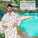 Rangoli Jaguar Cotton Bathrobe for Men - Rangoli