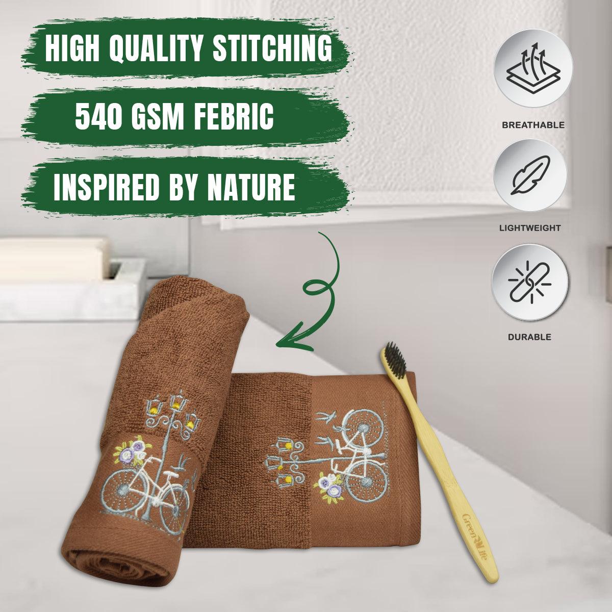 540 GSM Martin Hand Towel Set Of 2 | Ultra Soft & Highly Absorbent Towels - Rangoli