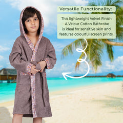 Rangoli Kids Bamboo Hooded Bathrobe | 500 GSM Ultra-Soft & Lightweight | 100% Bamboo Fabric for Gentle Comfort | Highly Absorbent & Breathable | Perfect for Bath, Swim, and Relaxation | Available in Various Sizes