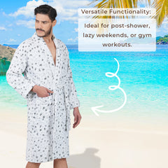 Rangoli Leopard 450 GSM Premium Cotton Bathrobe for Men