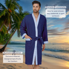 Rangoli Sakura Cotton Adult Bathrobe for Men 550 GSM