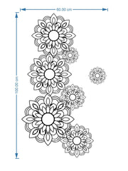 Symmetrical Floral Design Wall Sticker (100 x 60 cm) - Rangoli