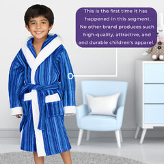 Rangoli Tonal 100% Cotton  Hooded Kids Bathrobe 400 GSM for Gils and Boys