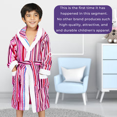 Rangoli Tonal 100% Cotton  Hooded Kids Bathrobe 400 GSM for Gils and Boys