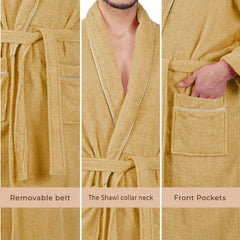 Rangoli Sunshine 500 GSM Cotton Bathrobe For Men