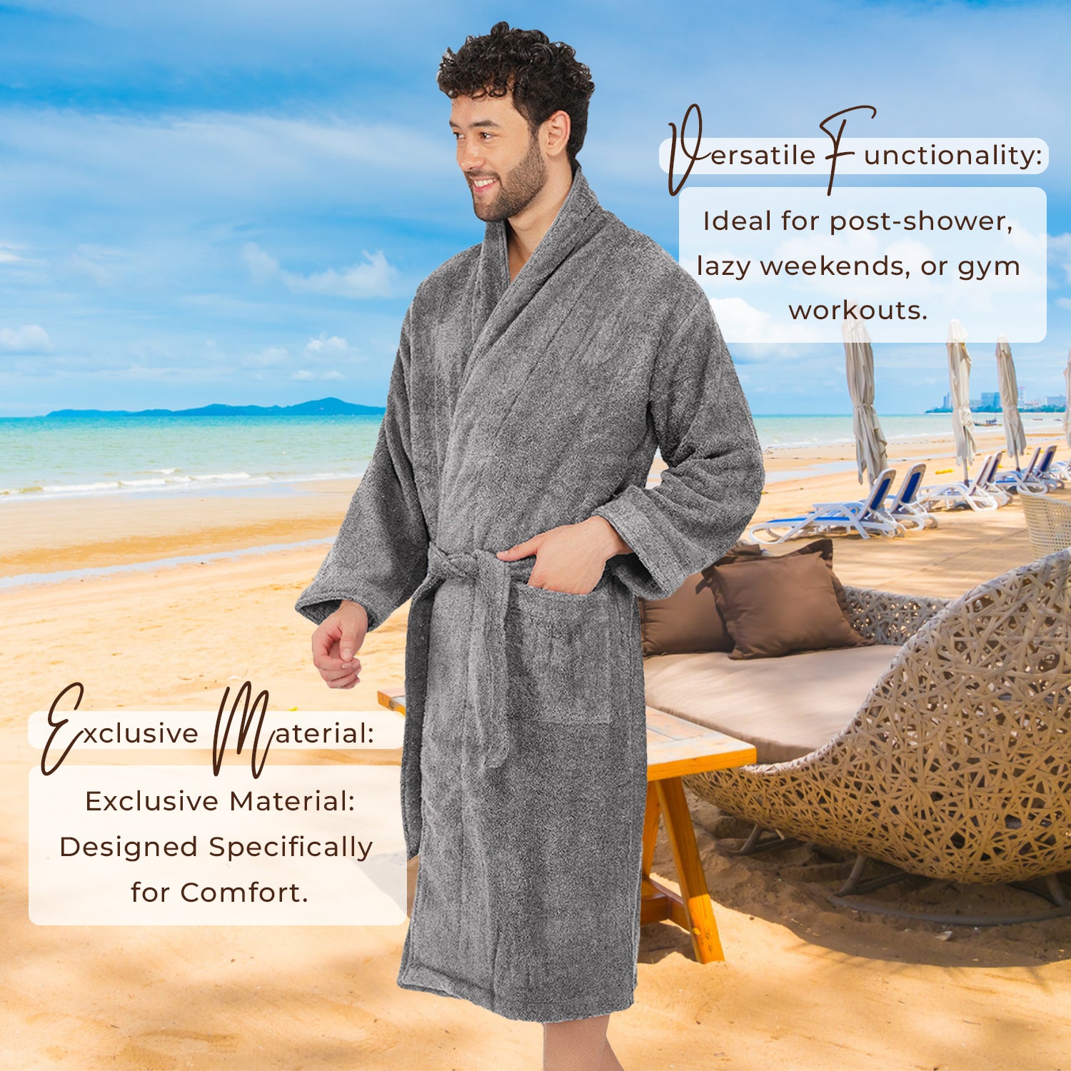 Canningvale 550 GSM Cotton Bathrobe For Men