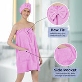 Rangoli Women Cotton Body Wrap Bath Towel With Shower Cap