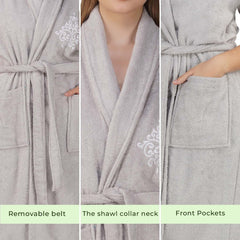 Rangoli Royal Bamboo Bathrobe for Women - Rangoli