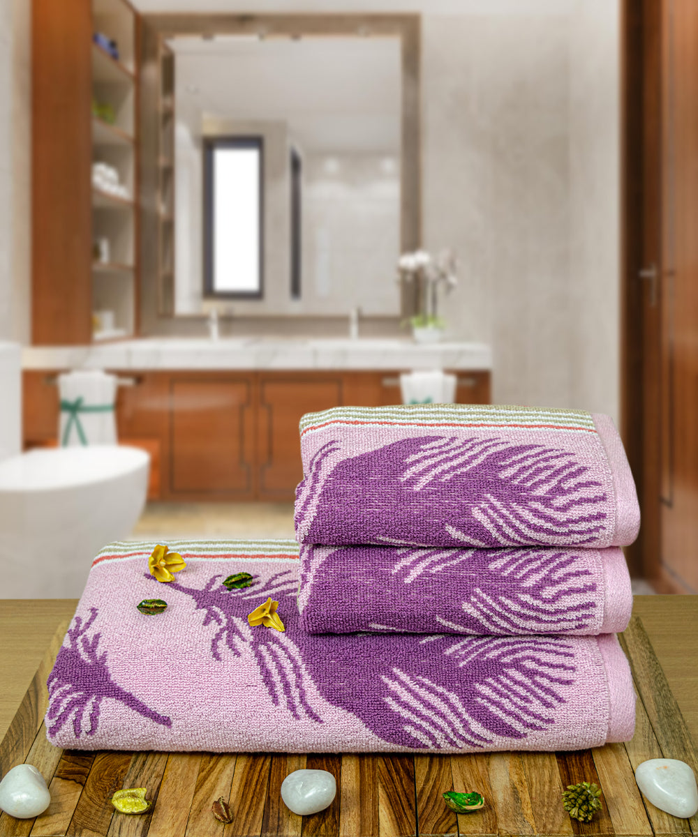 Picasso 100% Cotton Bath Towel Set of 3, 470 GSM (1 Bath & 2 Hand)